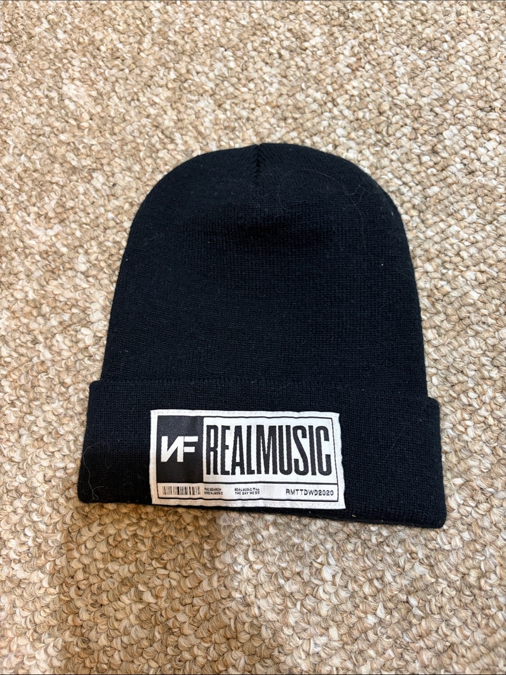 REALMUSIC Black Cuffed Beanie